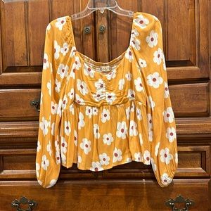Altar’d State Orange Pink Daisy Top Size XL Xtra Large Altered State
